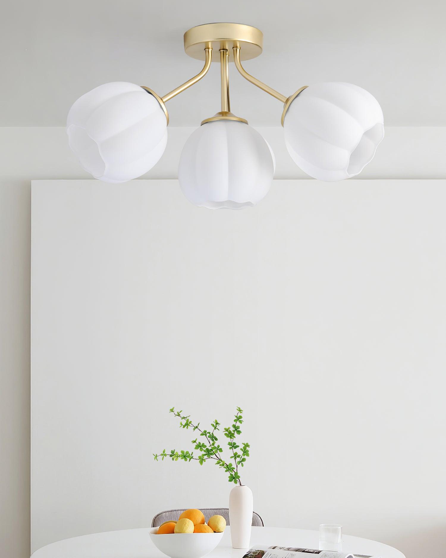 Freyza | Suspension plafond globe à pétales – Chambre, salon