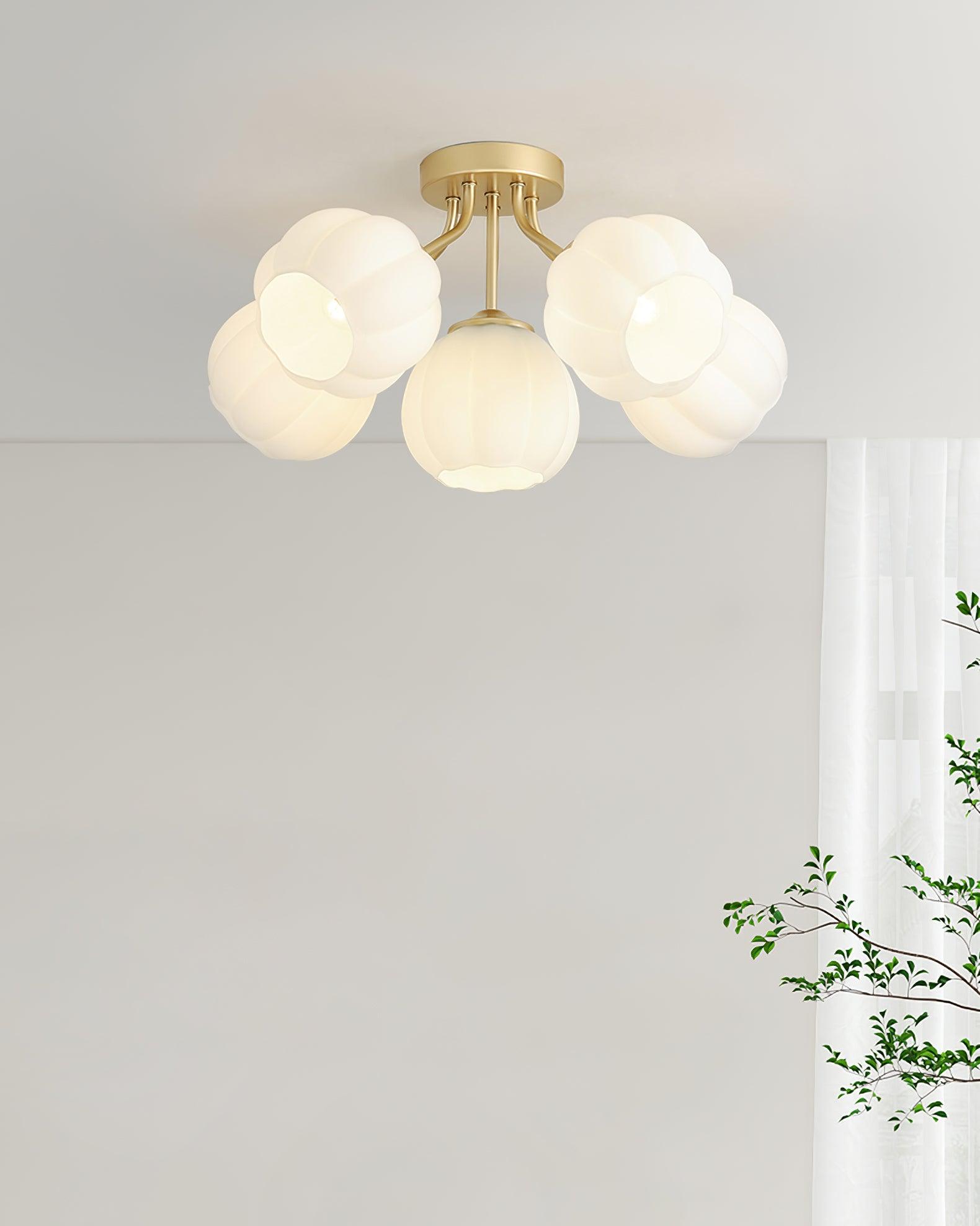 Freyza | Suspension plafond globe à pétales – Chambre, salon