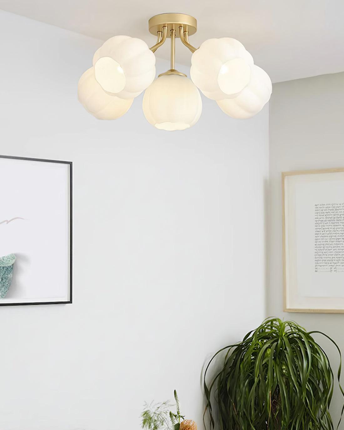 Freyza | Suspension plafond globe à pétales – Chambre, salon