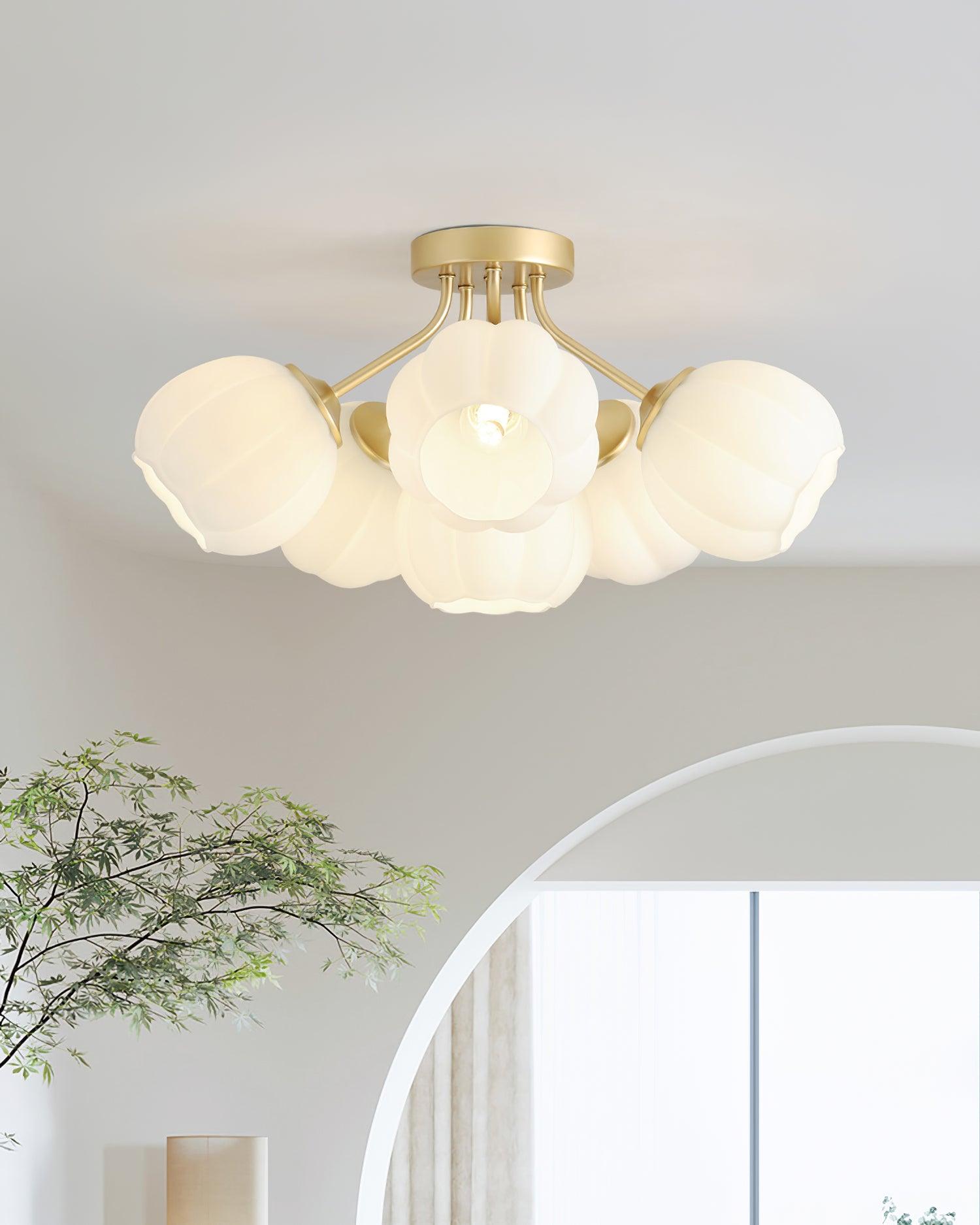 Freyza | Suspension plafond globe à pétales – Chambre, salon