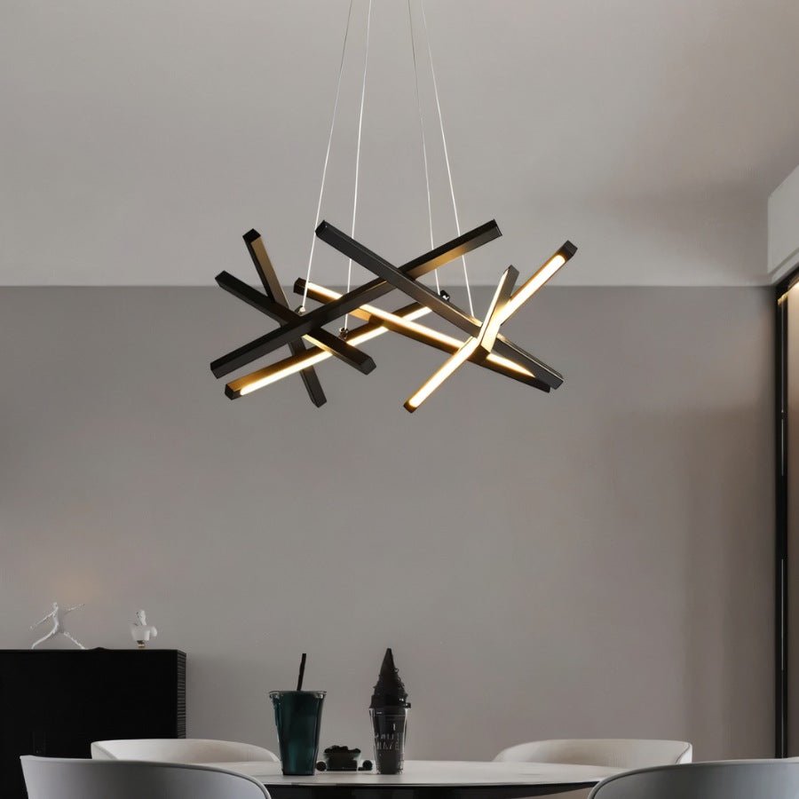 Freyza - Modern Black Gold Chandelier Light with Artistic Design