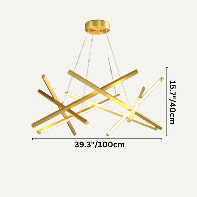 Freyza - Modern Black Gold Chandelier Light with Artistic Design