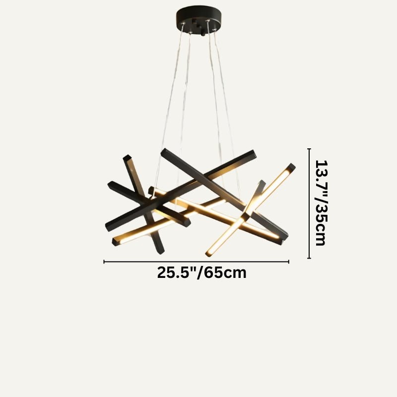 Freyza - Modern Black Gold Chandelier Light with Artistic Design