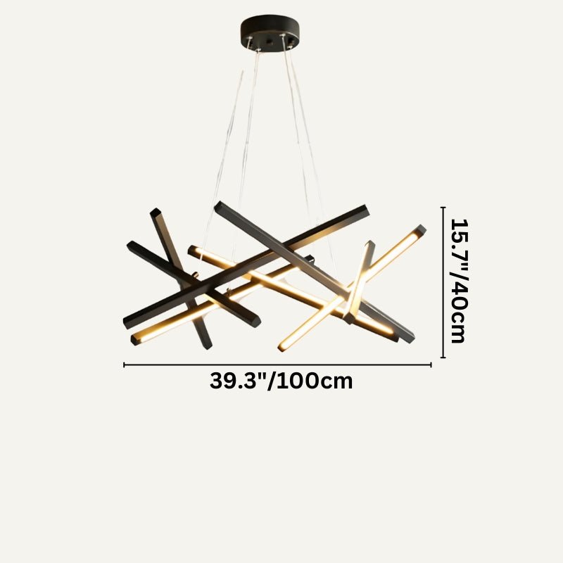 Freyza - Modern Black Gold Chandelier Light with Artistic Design