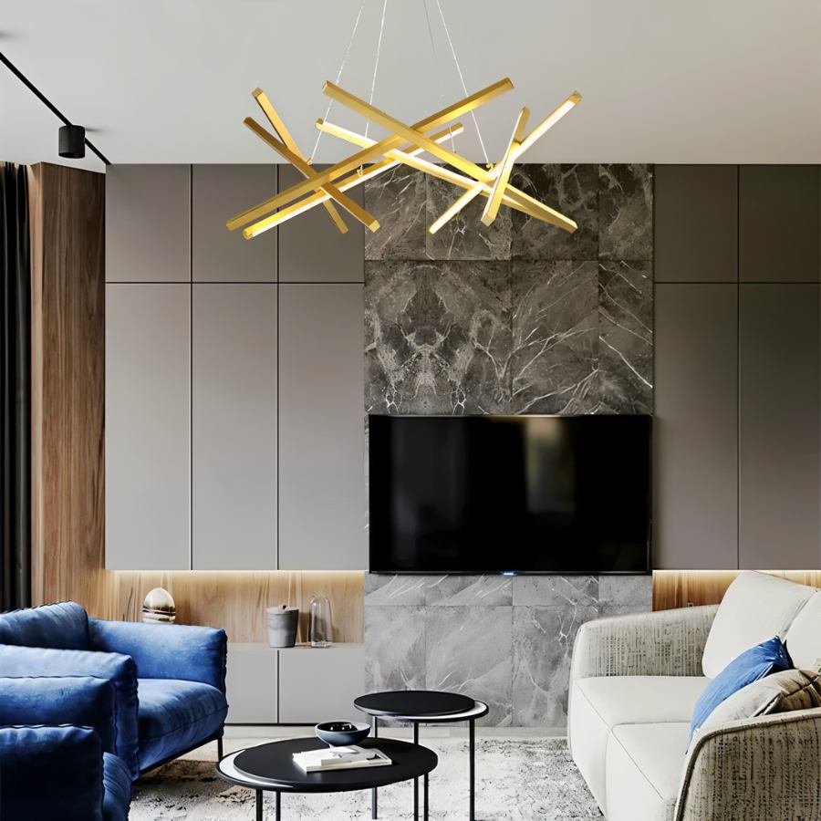 Freyza - Modern Black Gold Chandelier Light with Artistic Design