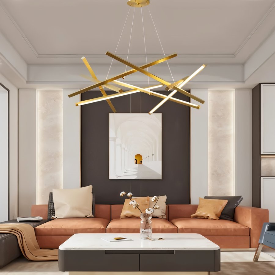 Freyza - Modern Black Gold Chandelier Light with Artistic Design