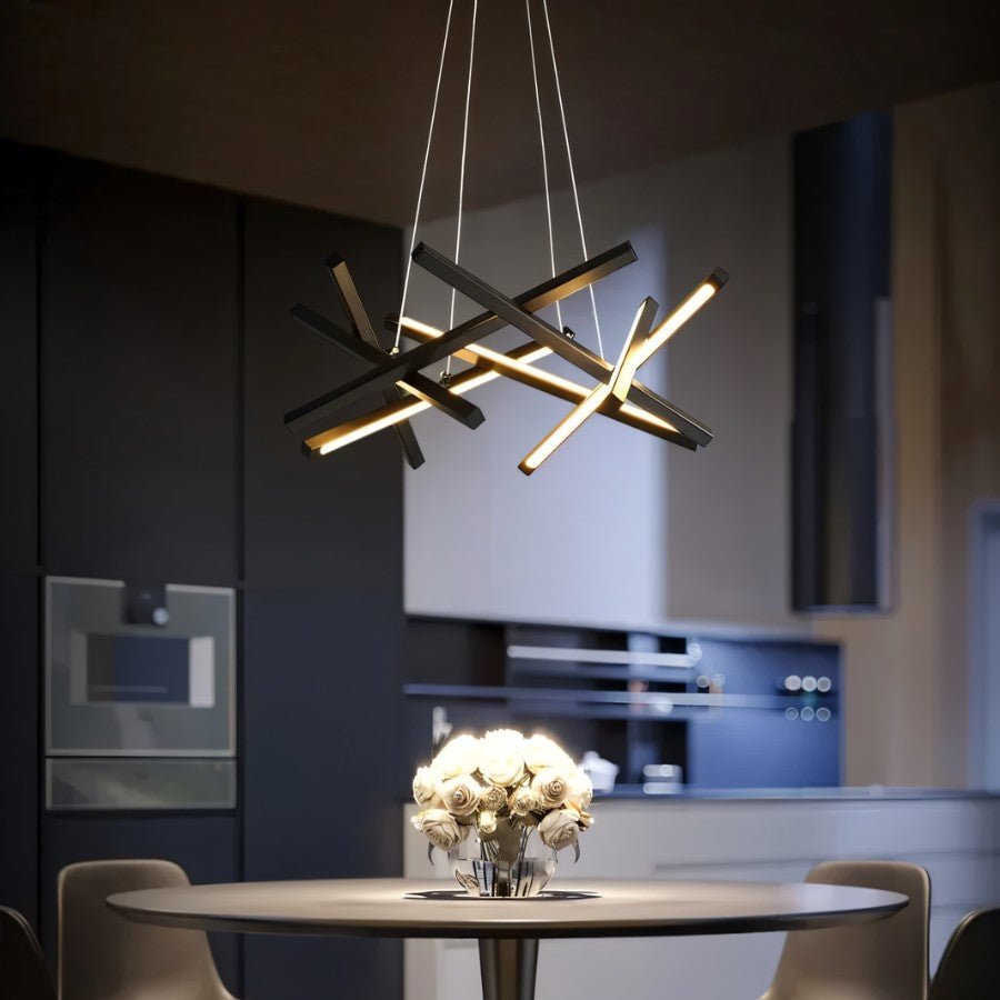 Freyza - Modern Black Gold Chandelier Light with Artistic Design