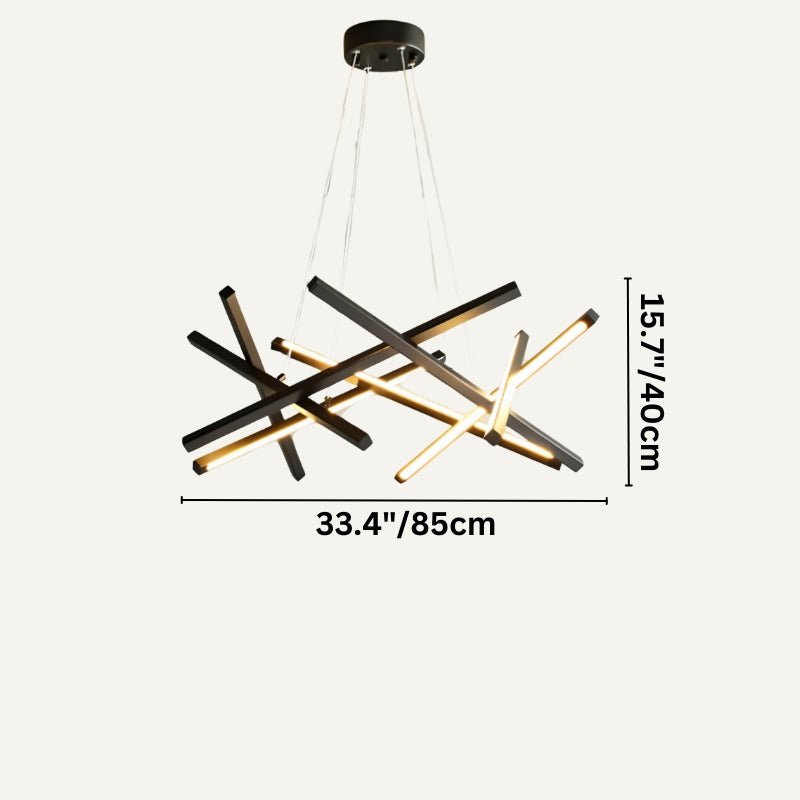 Freyza - Modern Black Gold Chandelier Light with Artistic Design