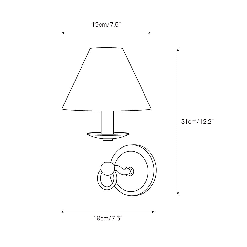 Freyza | Erzoris Vintage Industrial Fabric Wall Light – Industrial Bedroom Hallway