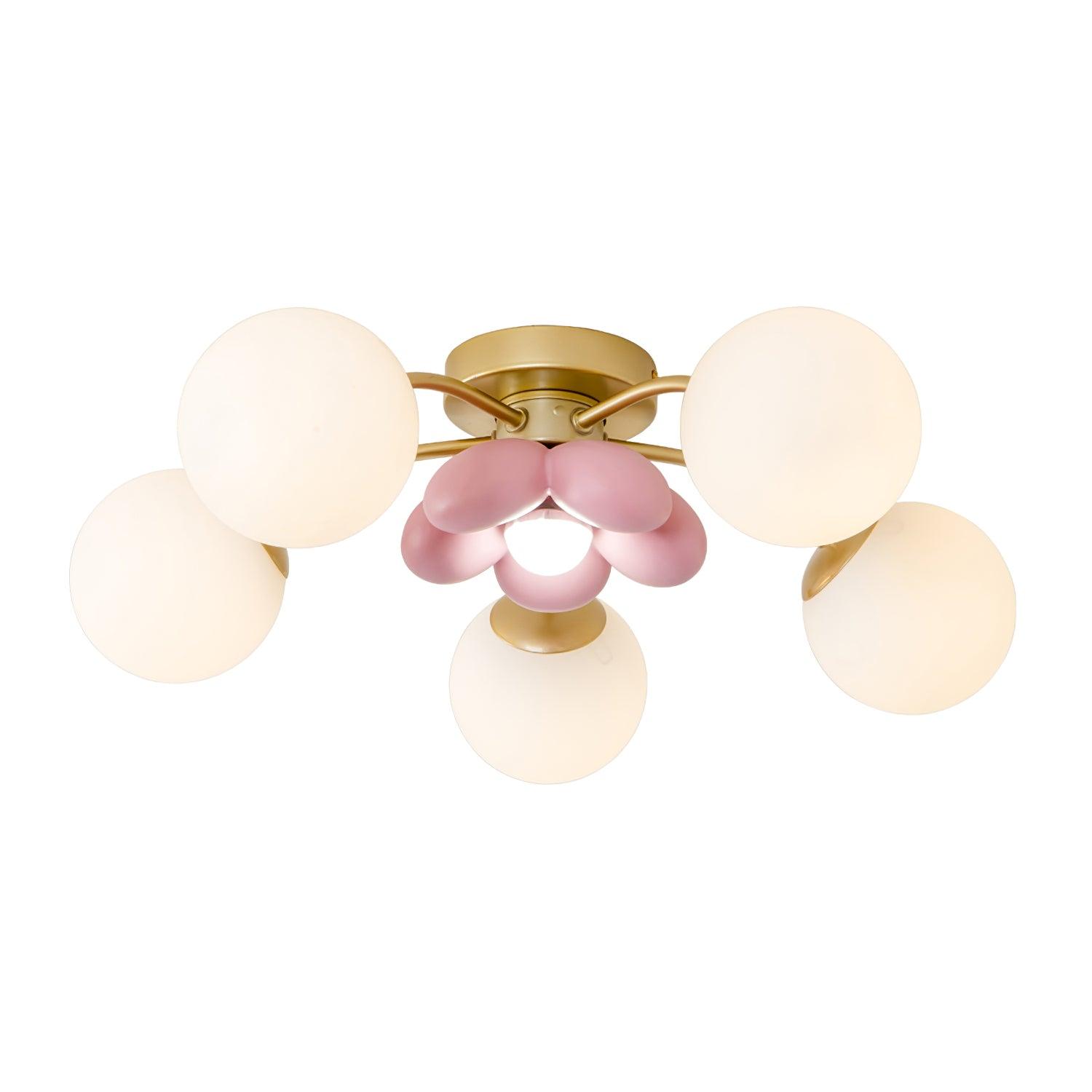 Freyza | Plafonnier à lumière affleurante Blossura rose pétale – chambre, couloir, cuisine
