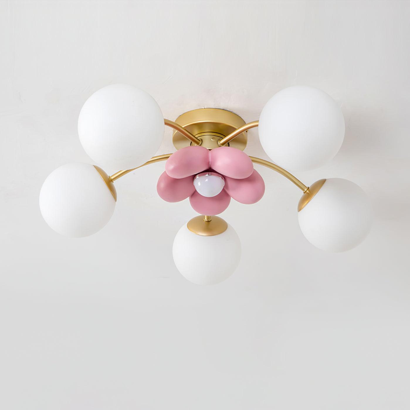 Freyza | Plafonnier à lumière affleurante Blossura rose pétale – chambre, couloir, cuisine