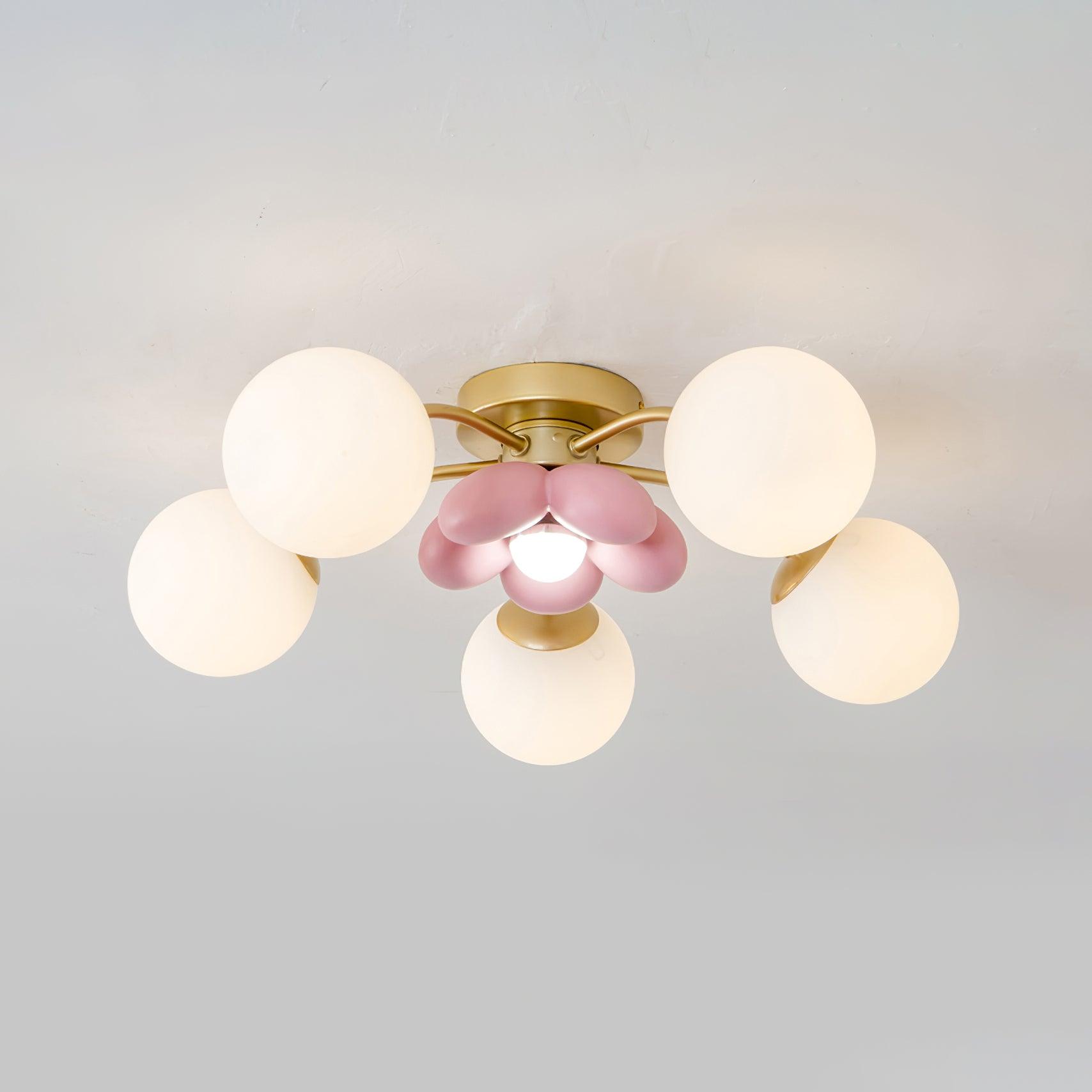 Freyza | Plafonnier à lumière affleurante Blossura rose pétale – chambre, couloir, cuisine