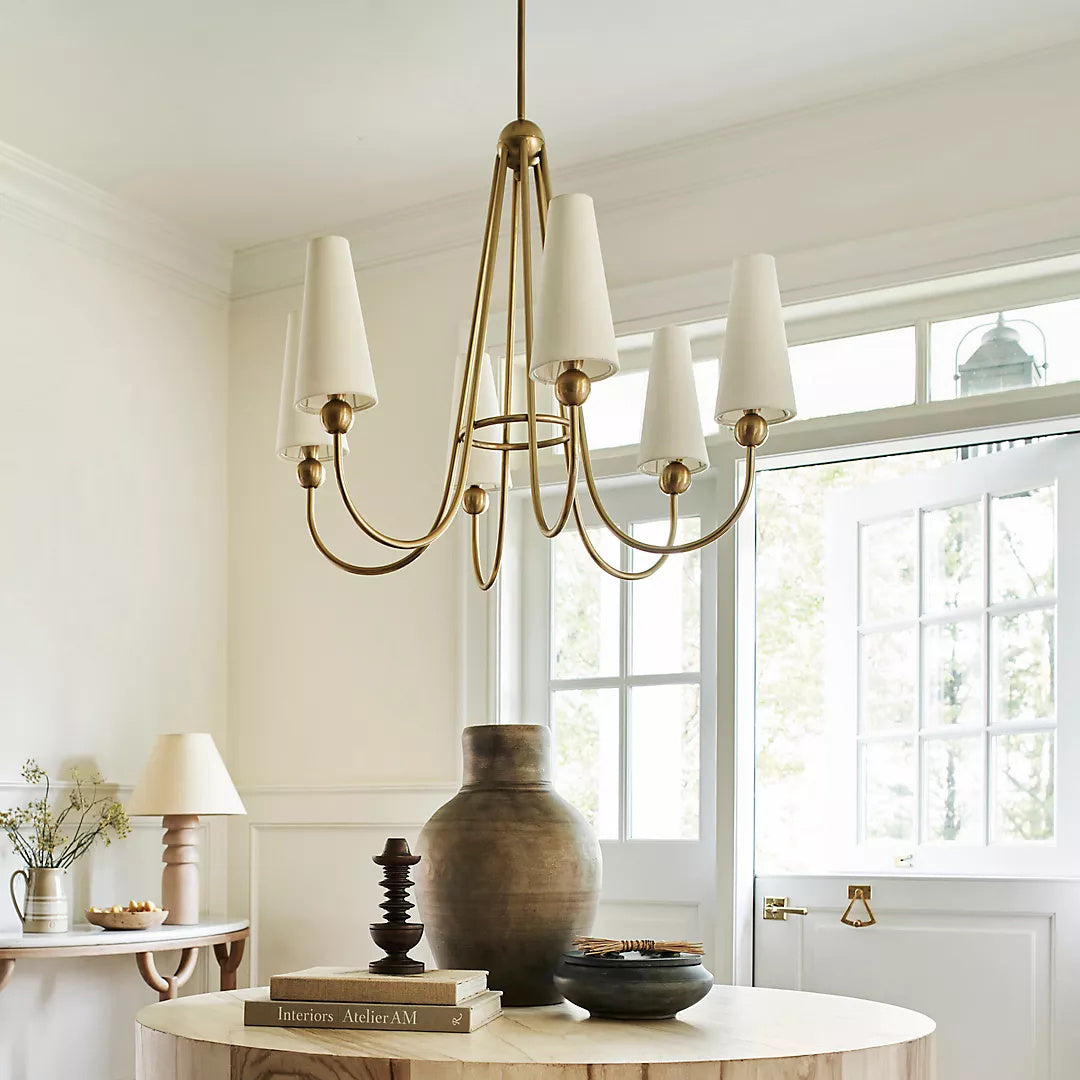 Freyza | Calire Vintage Industrial Fabric Chandelier – Industrial Dining Room Living Room
