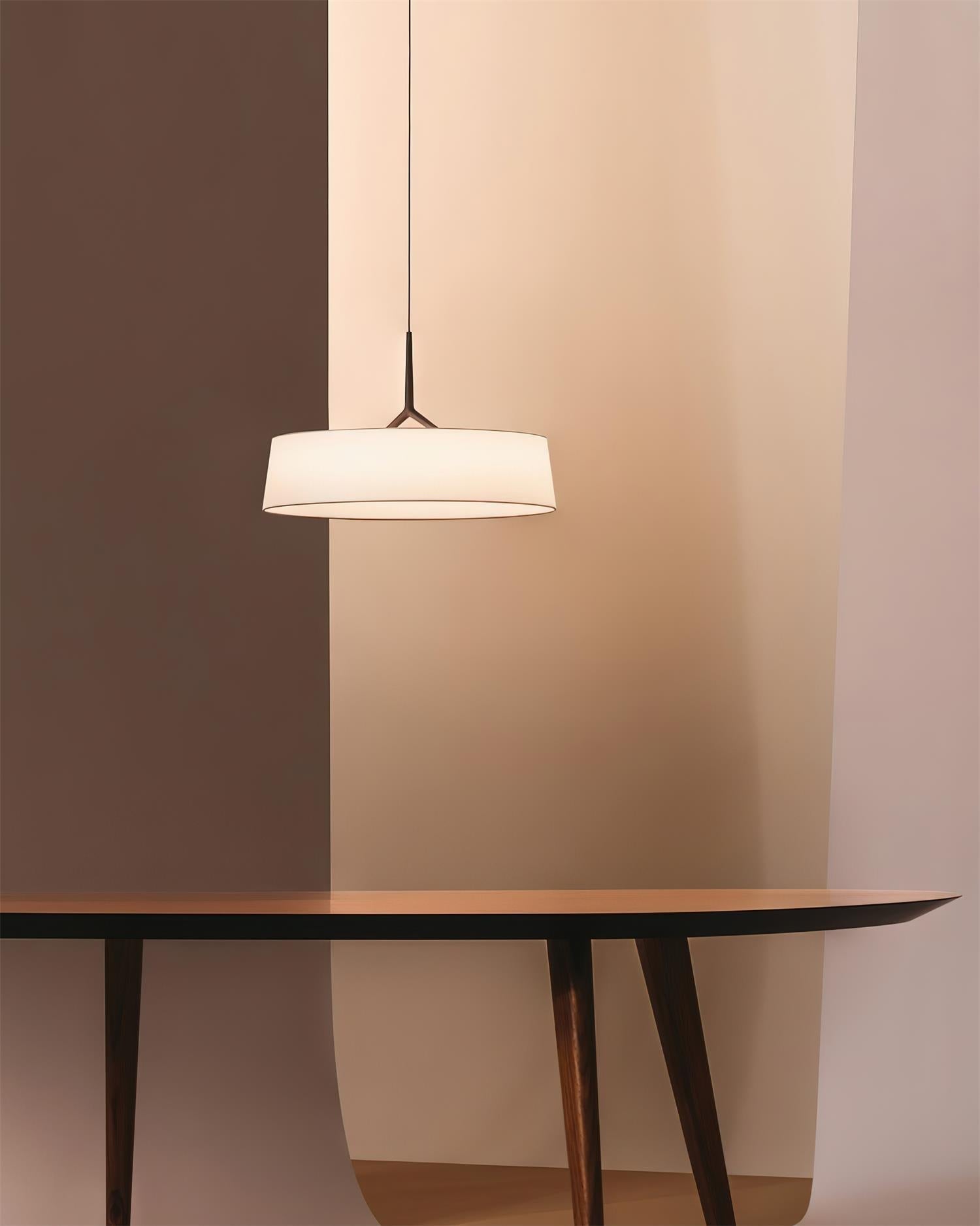 Freyza | Suspension blanche en tissu, noire et blanche – Luminaire suspendu pour cuisine et salle à manger