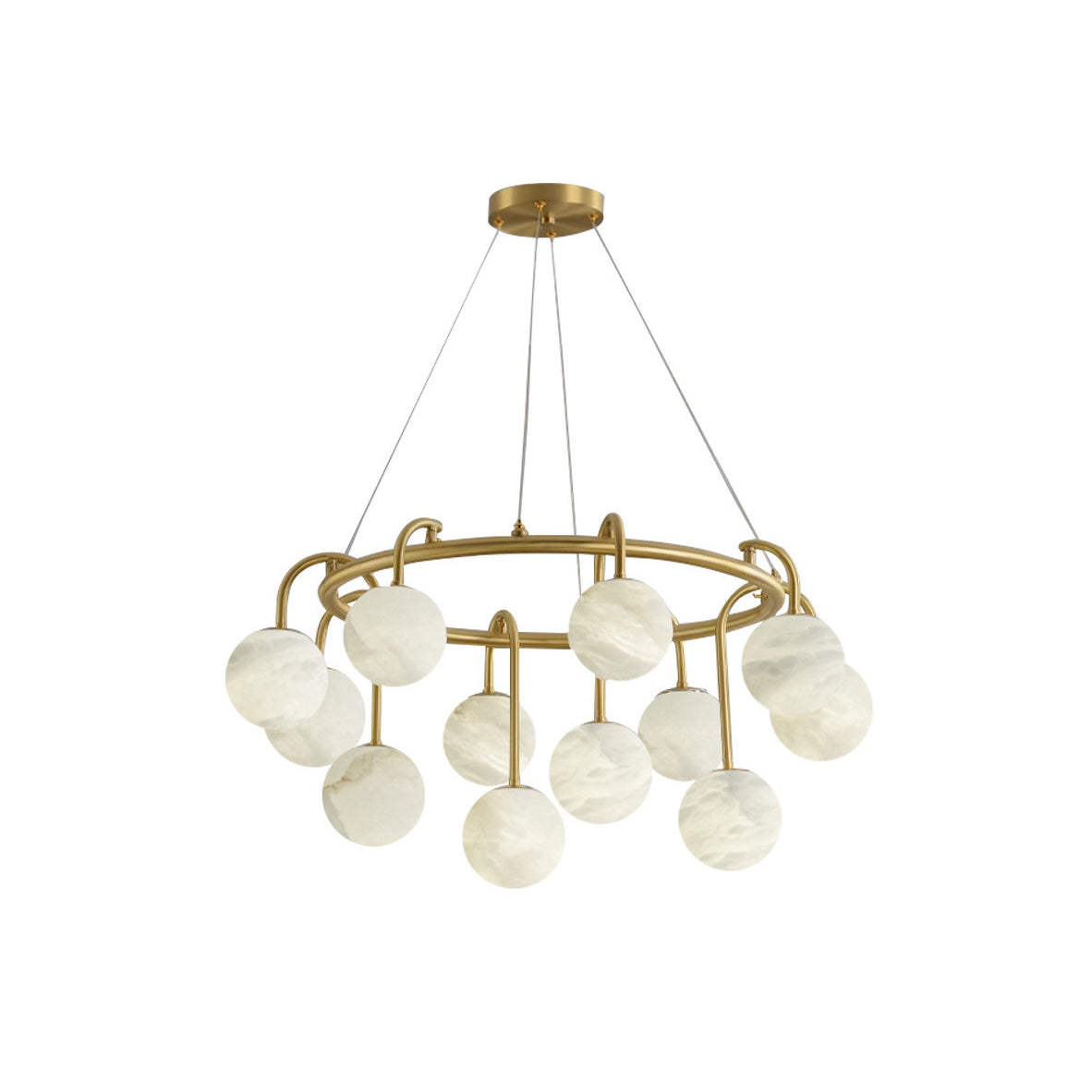 Freyza | Zotalara Messing-Alabaster-Kronleuchter – Esszimmer Wohnzimmer