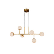 Freyza | Zovenel Brass Alabaster Brass Chandelier – Dining Room Living Room