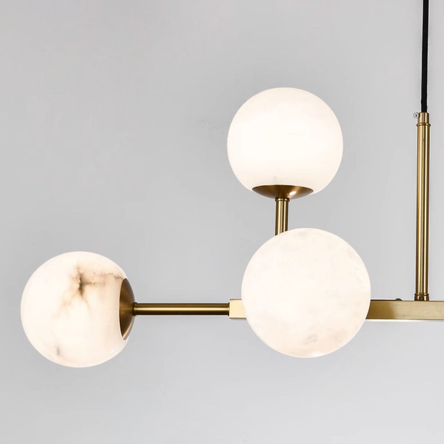 Freyza | Zovenel Brass Alabaster Brass Chandelier – Dining Room Living Room