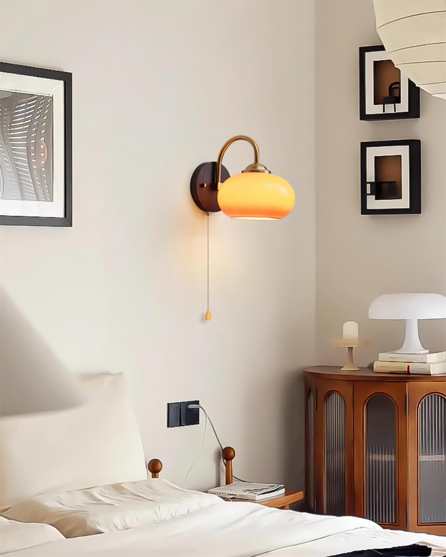 Freyza | Applique murale d’intérieur en verre avec bras cintré – Chambre et salon modernes