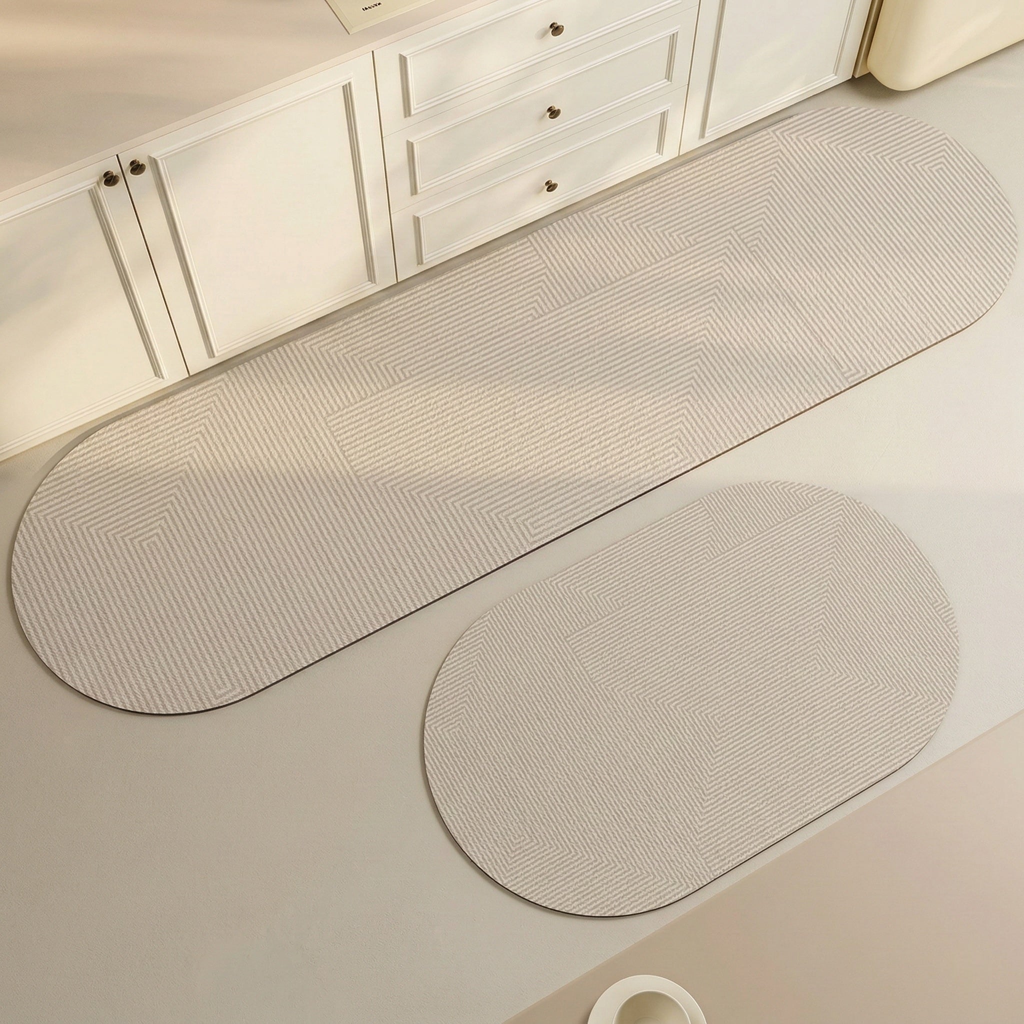 Freyza - Kitchen Floor Rug | Waterproof & Non-Slip Design | Easy-Care Oval Kitchen Rug for Safe Cooking