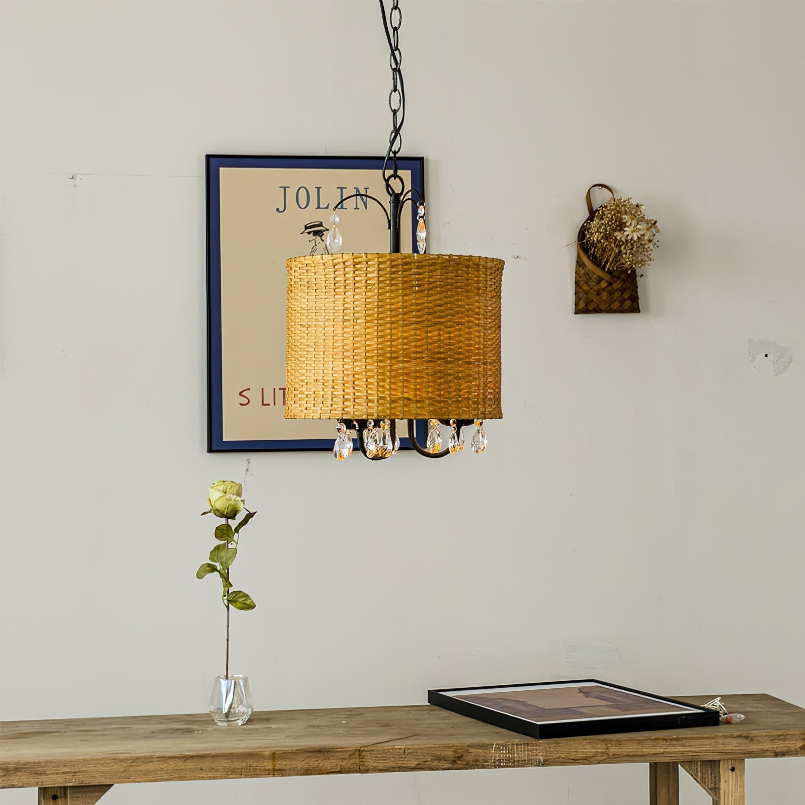 Freyza | Avnoren Vintage Natural Crystal Pendant Light – Vintage Kitchen Dining Room