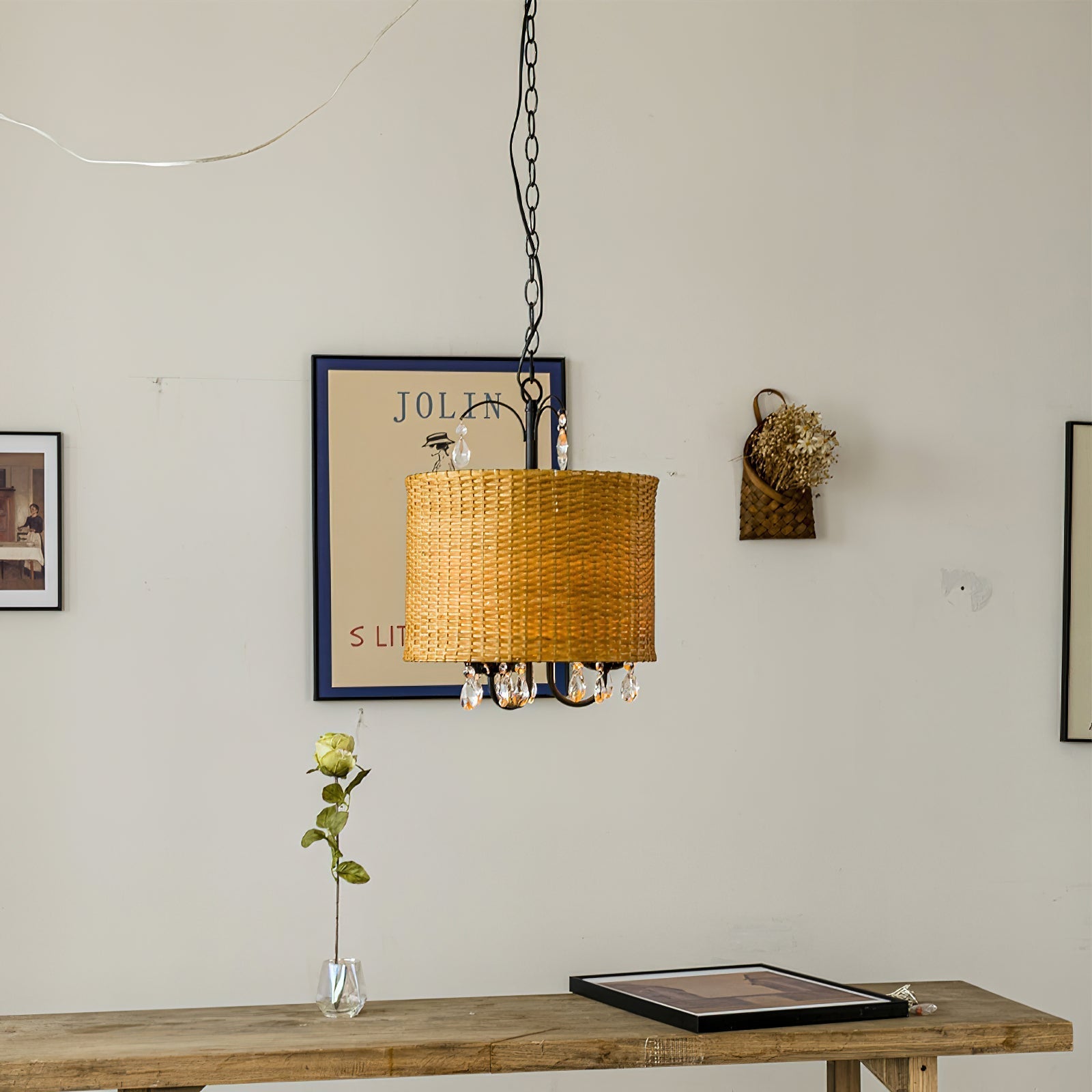 Freyza | Avnoren Vintage Natural Crystal Pendant Light – Vintage Kitchen Dining Room
