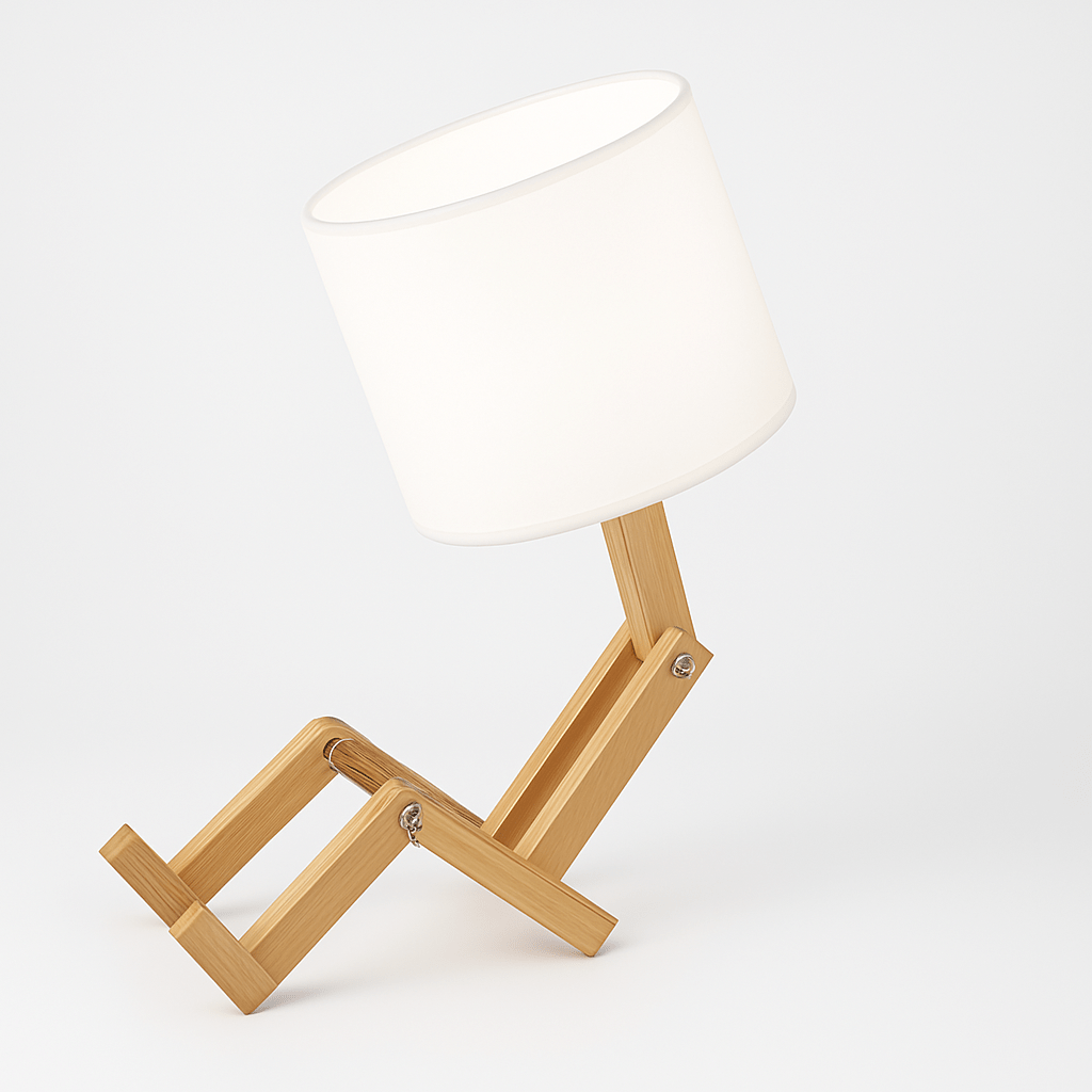 MechanoWood | Stylish Adjustable Humanoid Table Lamp Design 0