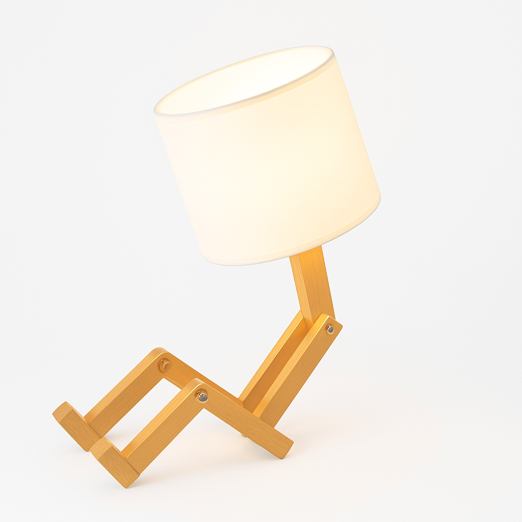 MechanoWood | Stylish Adjustable Humanoid Table Lamp Design 1