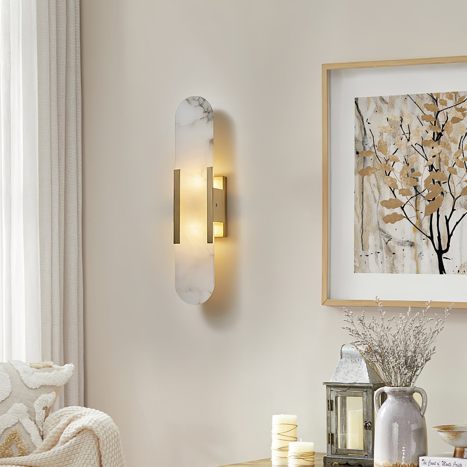 Freyza | Veo Luxury Alabaster Indoor Wall Light – Bedroom Living Room