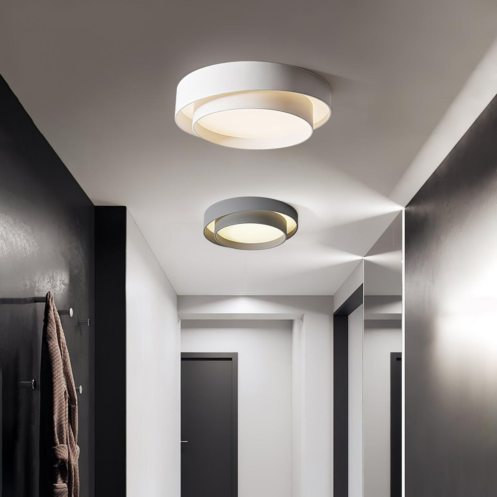 Freyza | Plafonnier encastré noir et blanc – chambre, couloir, cuisine