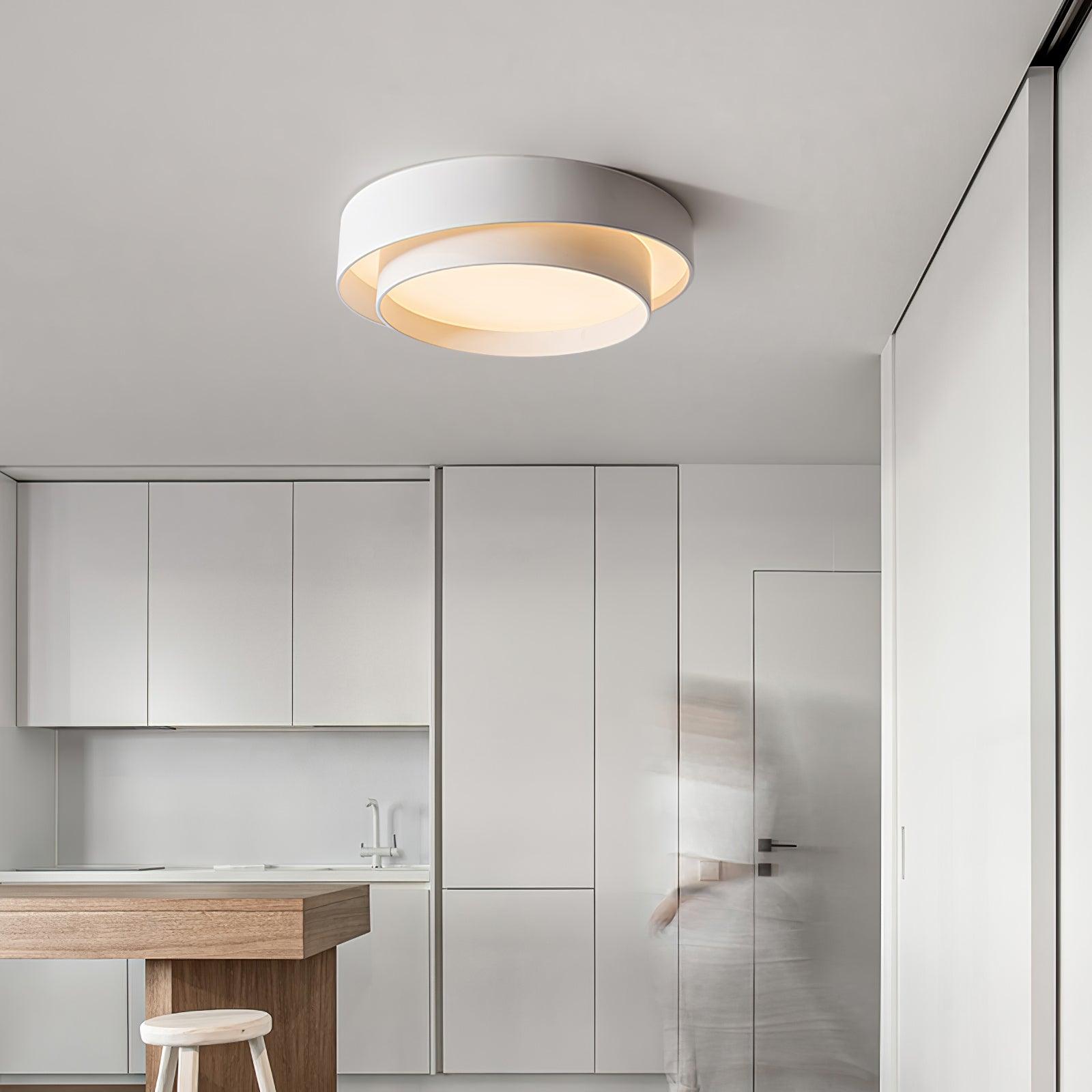 Freyza | Plafonnier encastré noir et blanc – chambre, couloir, cuisine