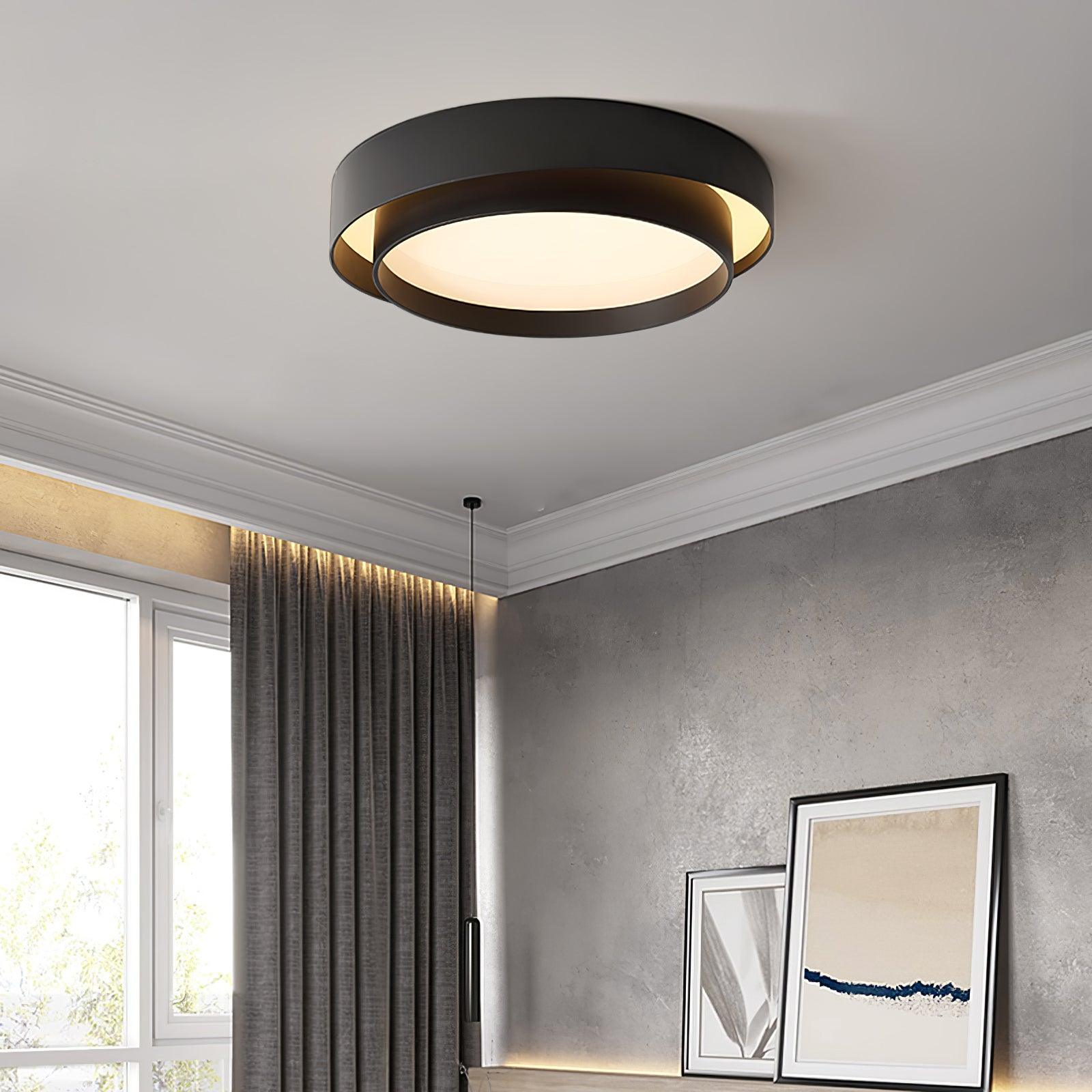 Freyza | Plafonnier encastré noir et blanc – chambre, couloir, cuisine
