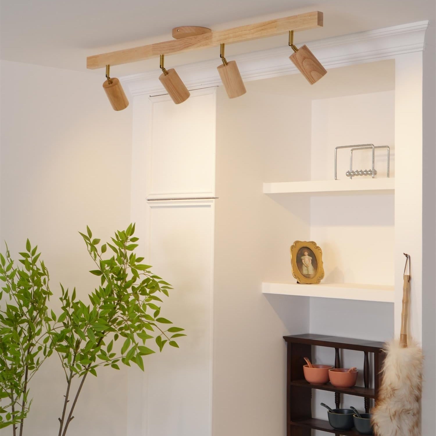 Freyza | Plafonnier en bois affleurant – Chambre, couloir, cuisine