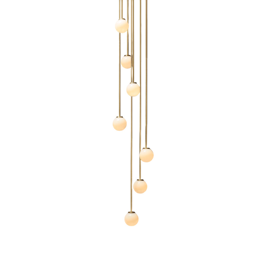 Freyza | Nyrinis Cluster-Messing-Glas-Kronleuchter – Esszimmer Wohnzimmer