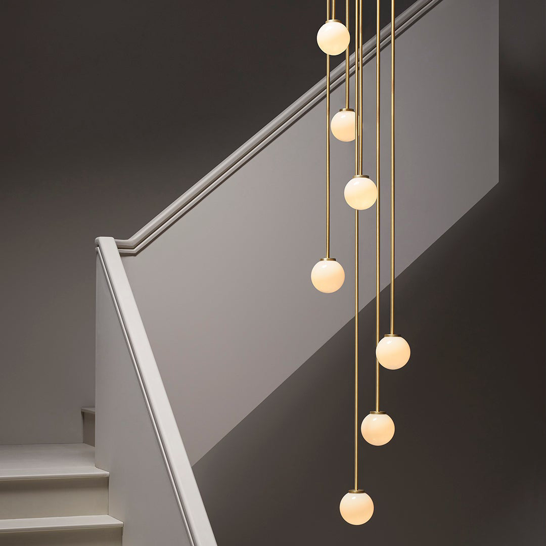 Freyza | Nyrinis Cluster-Messing-Glas-Kronleuchter – Esszimmer Wohnzimmer