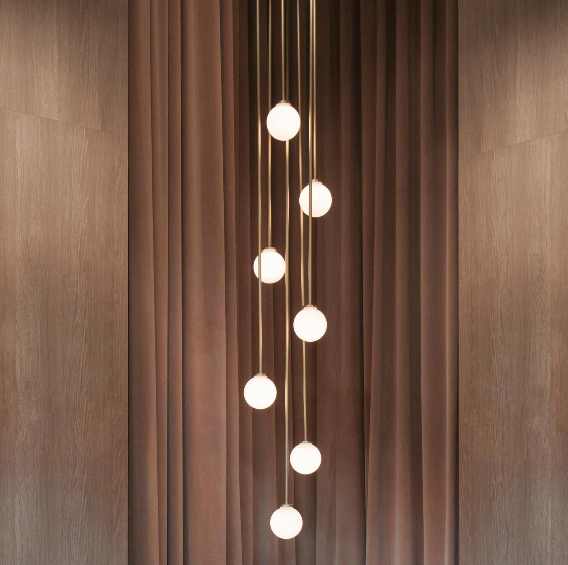 Freyza | Nyrinis Cluster-Messing-Glas-Kronleuchter – Esszimmer Wohnzimmer