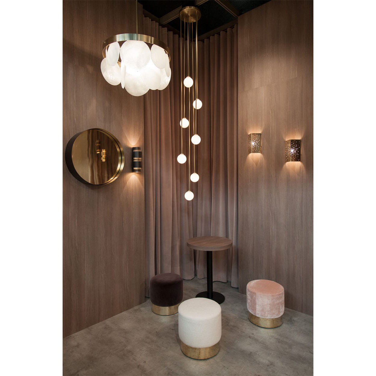 Freyza | Nyrinis Cluster-Messing-Glas-Kronleuchter – Esszimmer Wohnzimmer