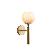 Freyza | Orlaeila Brass Alabaster Brass Wall Light – Bedroom Hallway