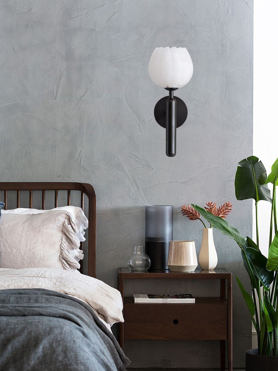 Freyza | Orlaeila Brass Alabaster Brass Wall Light – Bedroom Hallway