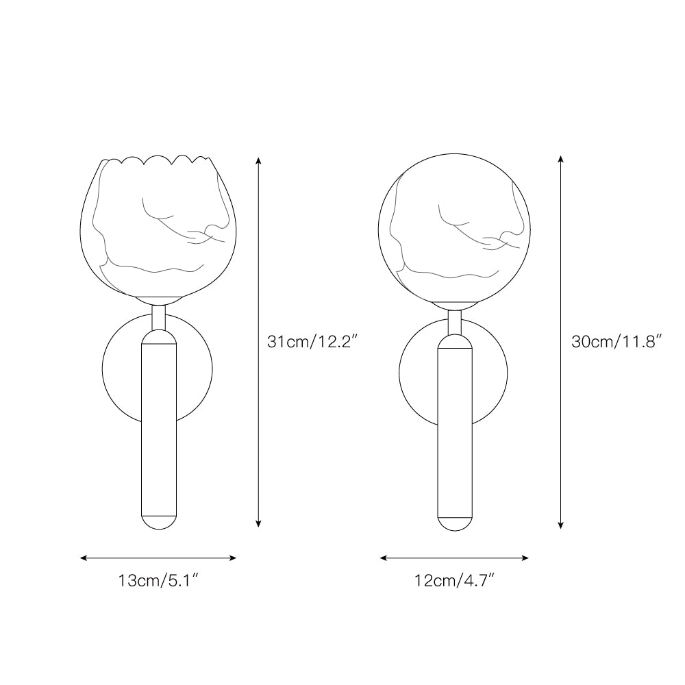 Freyza | Orlaeila Brass Alabaster Brass Wall Light – Bedroom Hallway