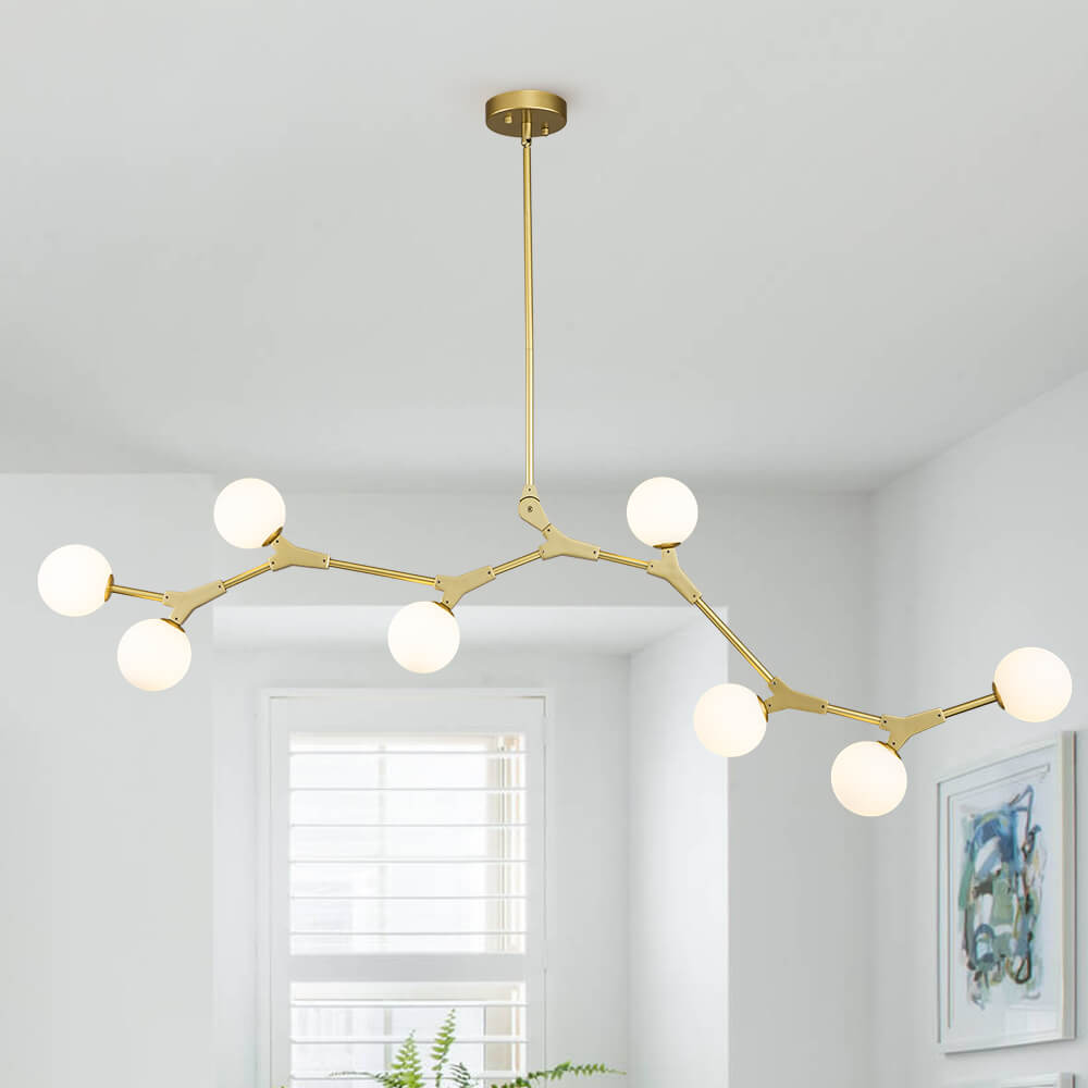 Freyza | Nivero lineare Bubble-Glas-Hängeleuchte – Esszimmer, Wohnzimmer