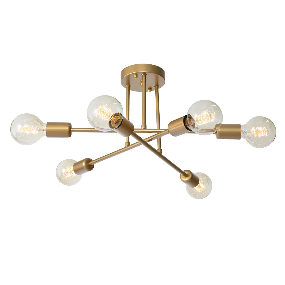 Freyza | Vallin Modern Brass Brass Ceiling Light – Modern Bedroom Living Room