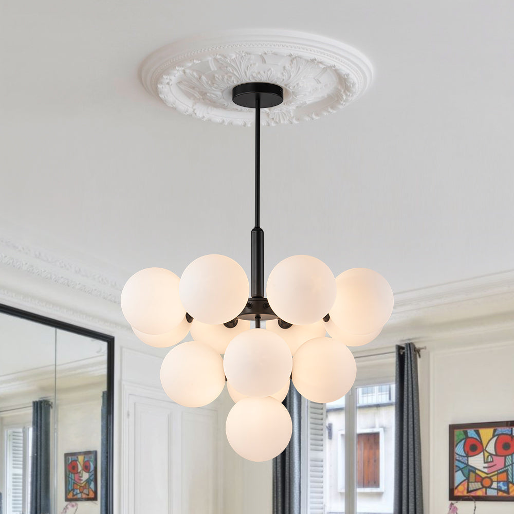 Freyza | Eloria moderner Glas-Kronleuchter – modernes Esszimmer, Wohnzimmer