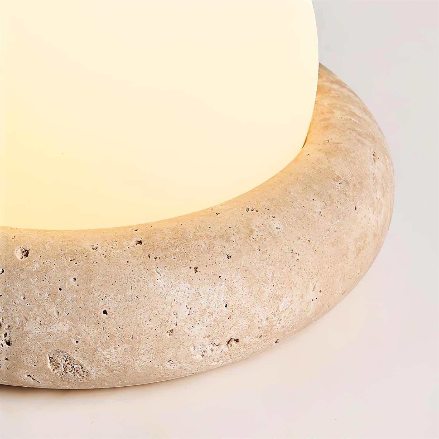 Freyza | Lampe de table globe en travertin Riita – lampe de chevet pour chambre