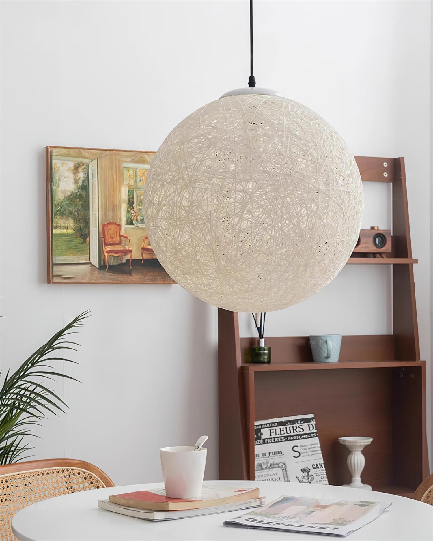 Freyza | Suspension en chanvre et rotin – Lampe suspendue bohème pour cuisine et salle à manger