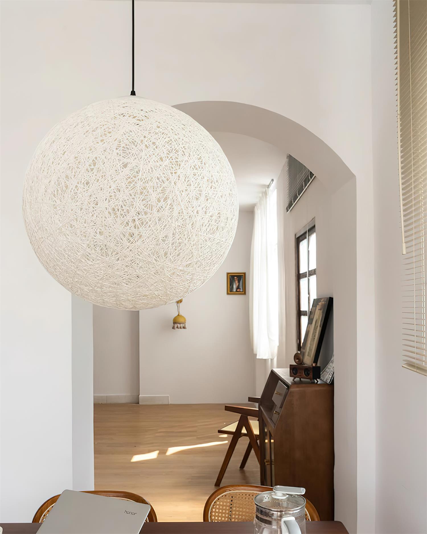 Freyza | Suspension en chanvre et rotin – Lampe suspendue bohème pour cuisine et salle à manger