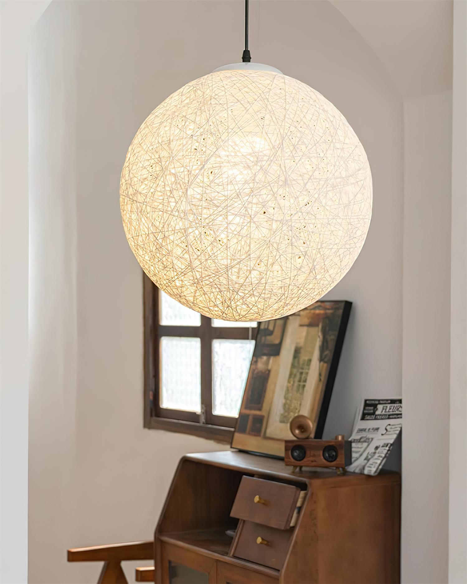 Freyza | Suspension en chanvre et rotin – Lampe suspendue bohème pour cuisine et salle à manger