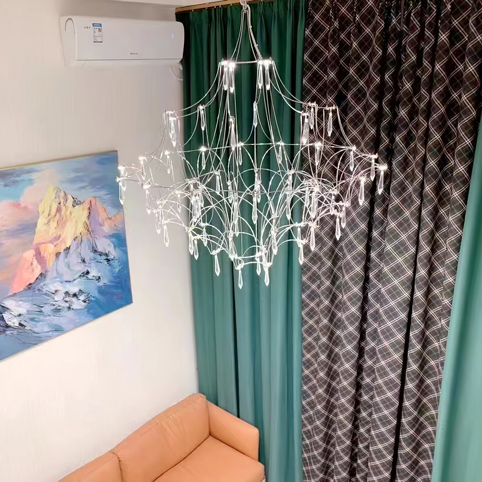 Freyza | Lustre en cristal de luxe postmoderne Allaeira – Salle à manger et salon modernes