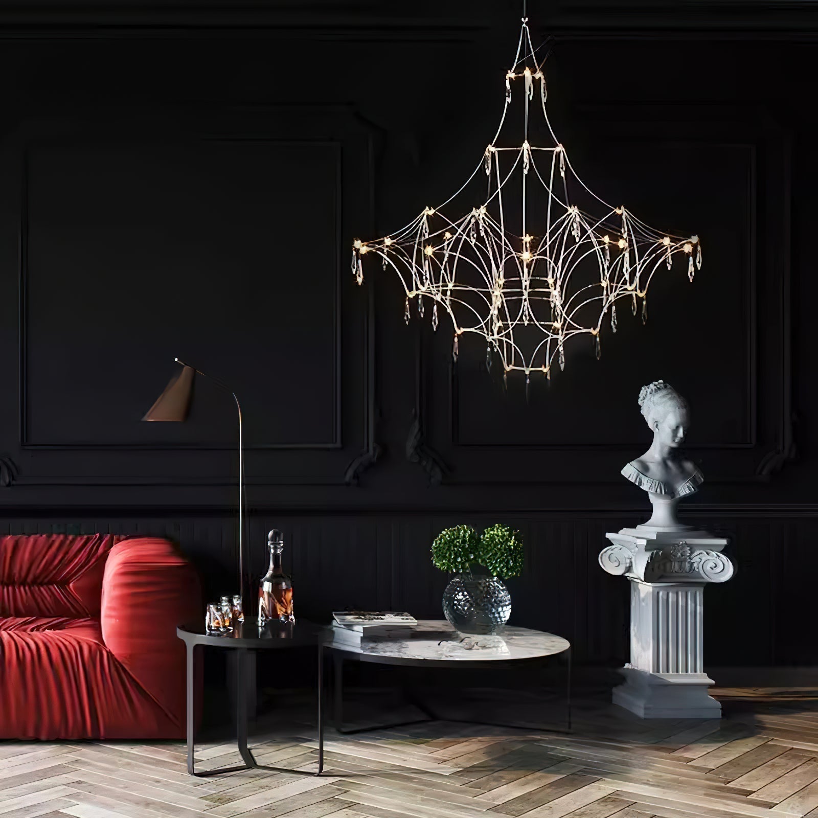 Freyza | Lustre en cristal de luxe postmoderne Allaeira – Salle à manger et salon modernes