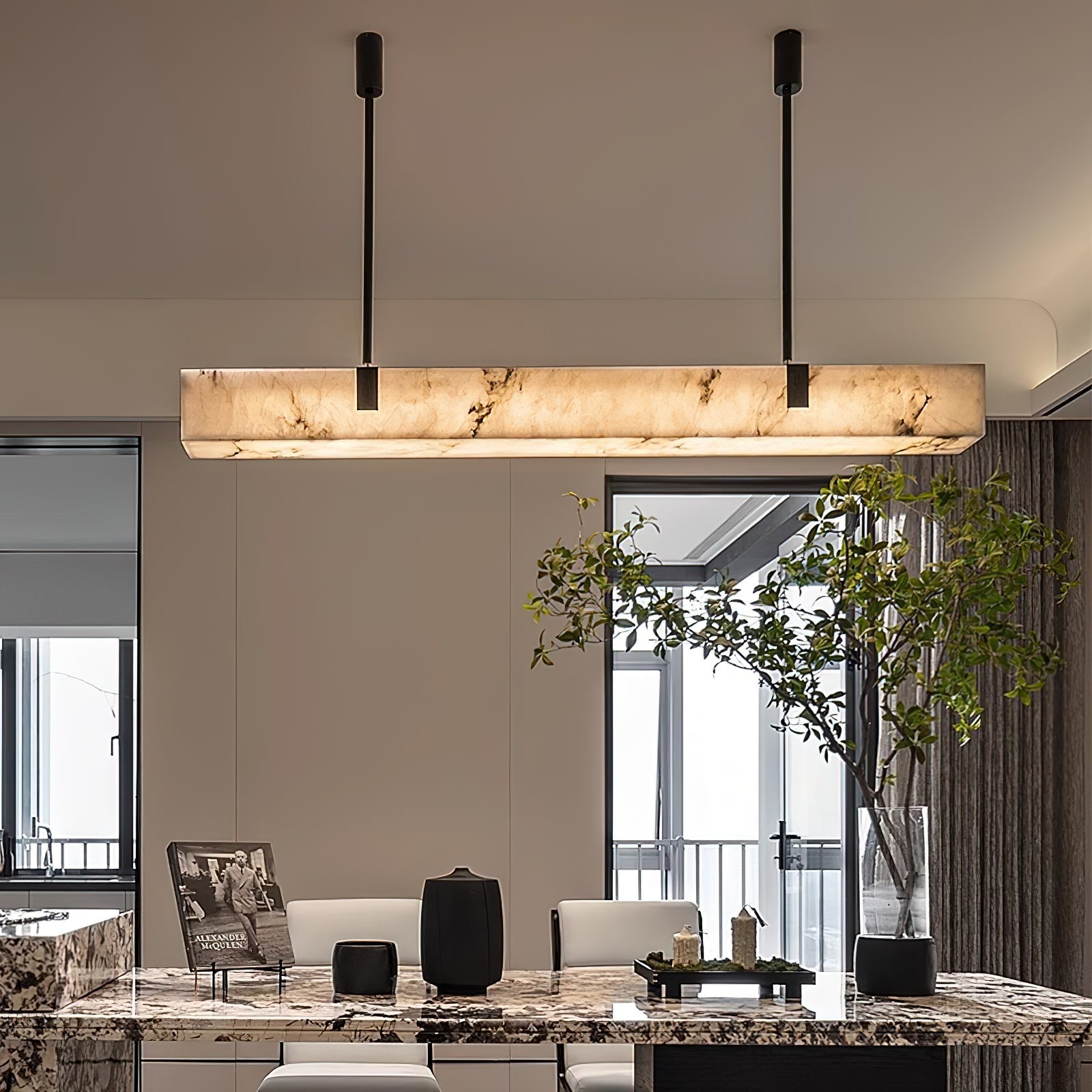 Freyza | Casorion Alabaster Chandelier Chandelier – Dining Room Living Room