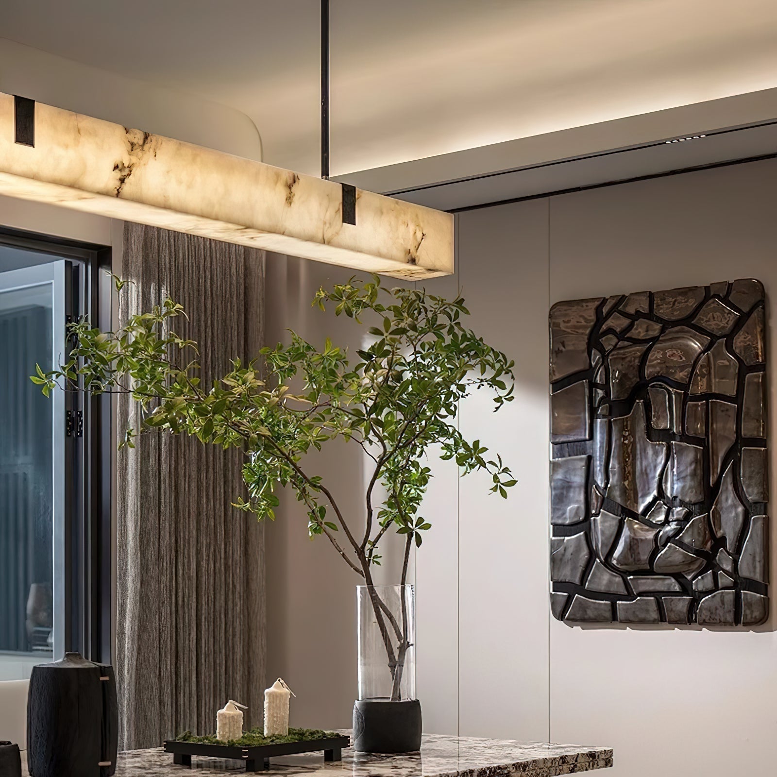 Freyza | Casorion Alabaster Chandelier Chandelier – Dining Room Living Room